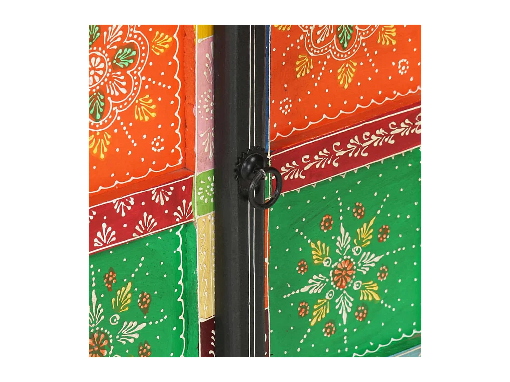 Buffet peint à la main avec portes 53x30x75 Bois de manguier