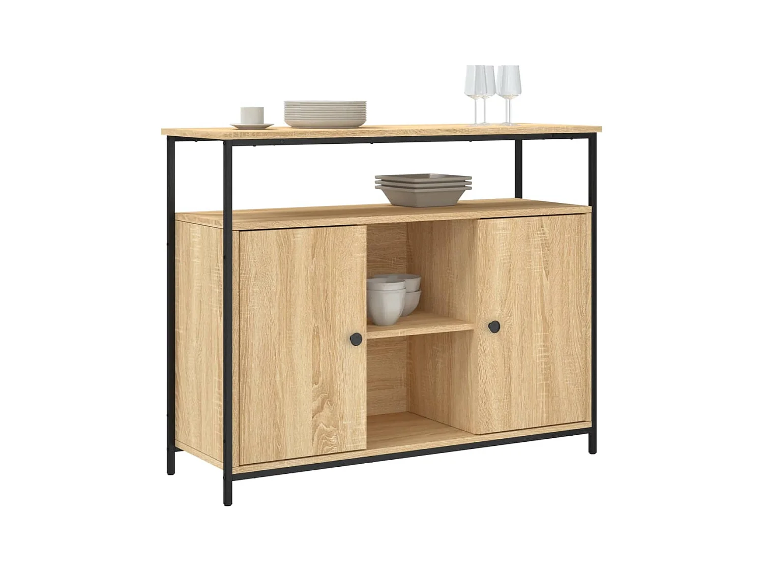 Buffet chêne sonoma 100x35x80 bois d'ingénierie
