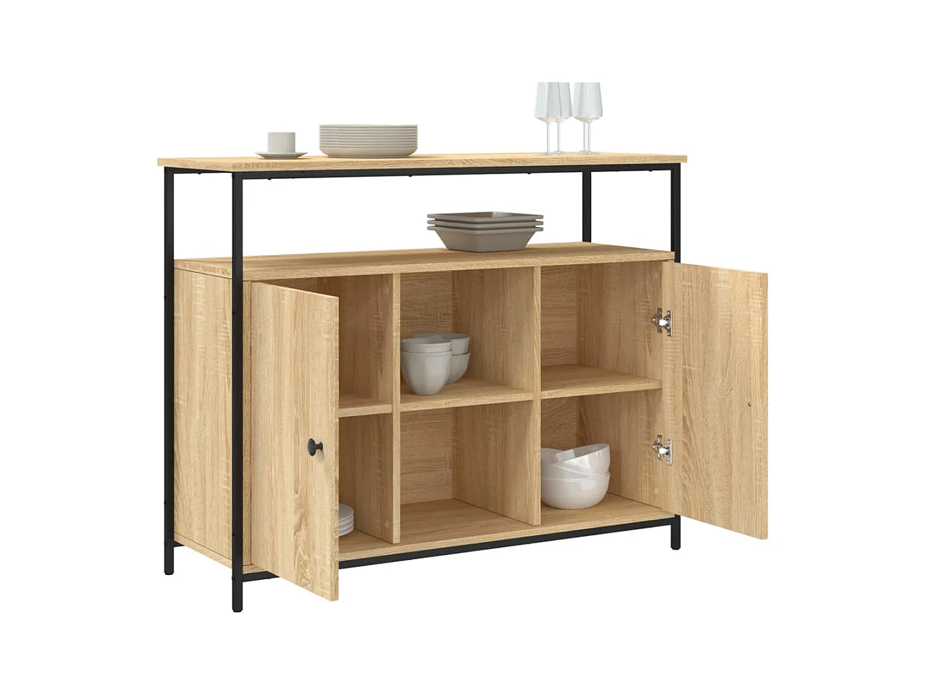Buffet chêne sonoma 100x35x80 bois d'ingénierie