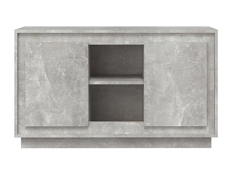 Petit buffet 2 portes 1 étagère extérieure 102cm – Modèle Novila-Couleur Gris béton