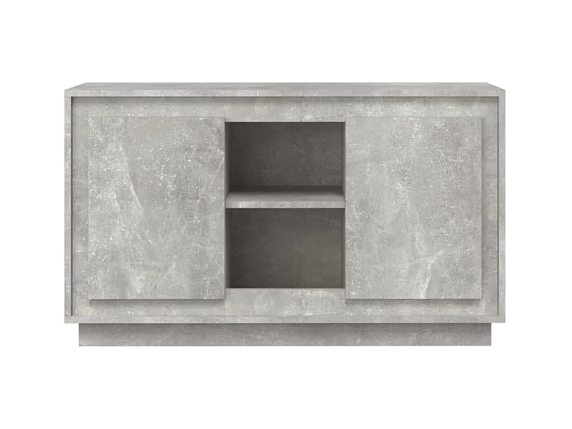 Petit buffet 2 portes 1 étagère extérieure 102cm – Modèle Novila-Couleur Gris béton