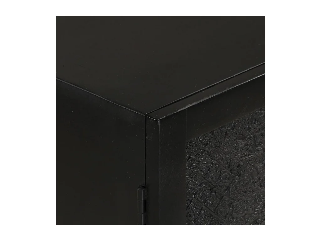 Buffet noir 55x30x77 bois massif de manguier et fer