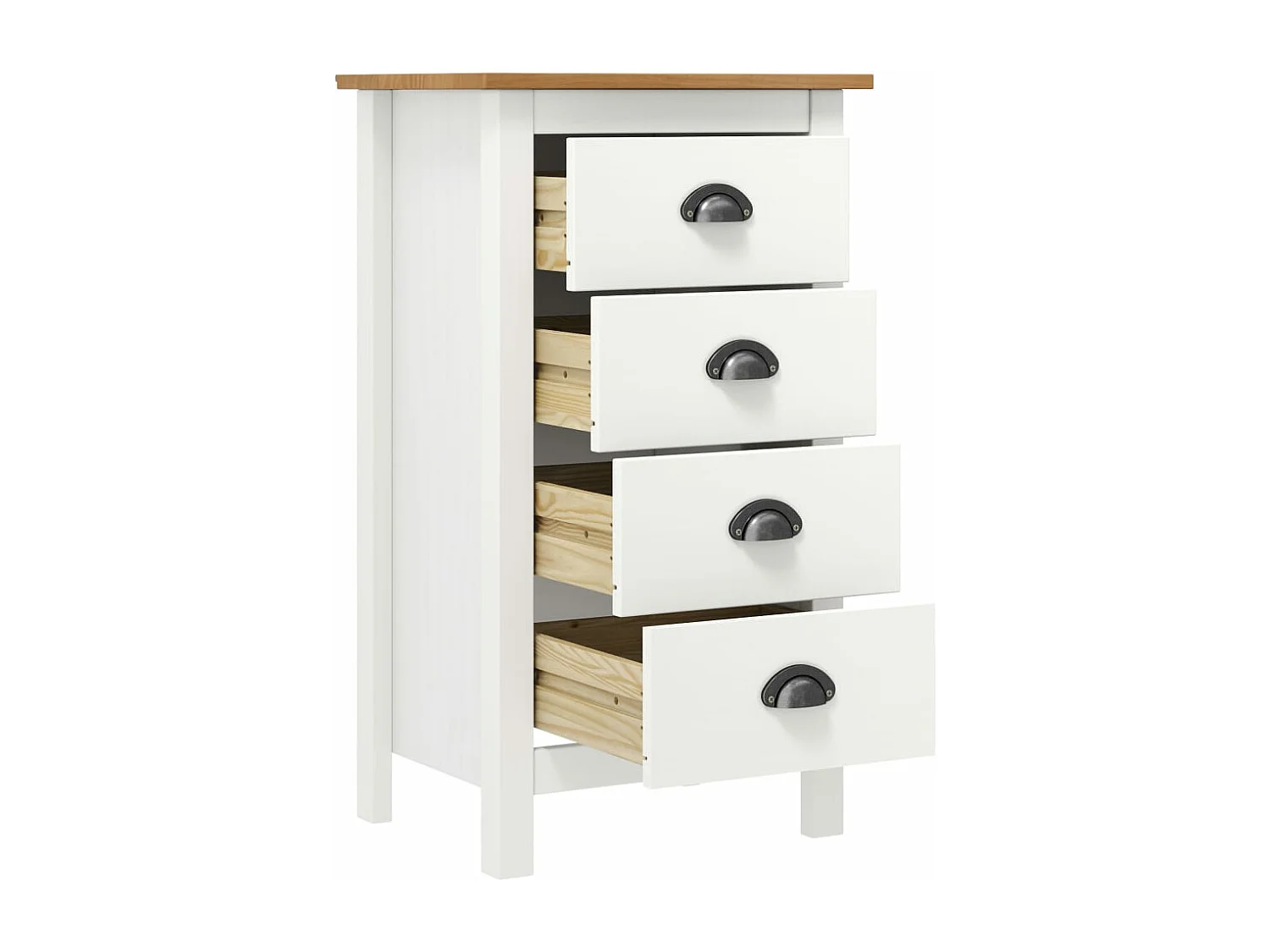 Buffet Hill Range Blanc 46x35x80 Bois de pin solide 2
