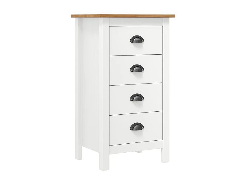 Buffet Hill Range Blanc 46x35x80 Bois de pin solide 2