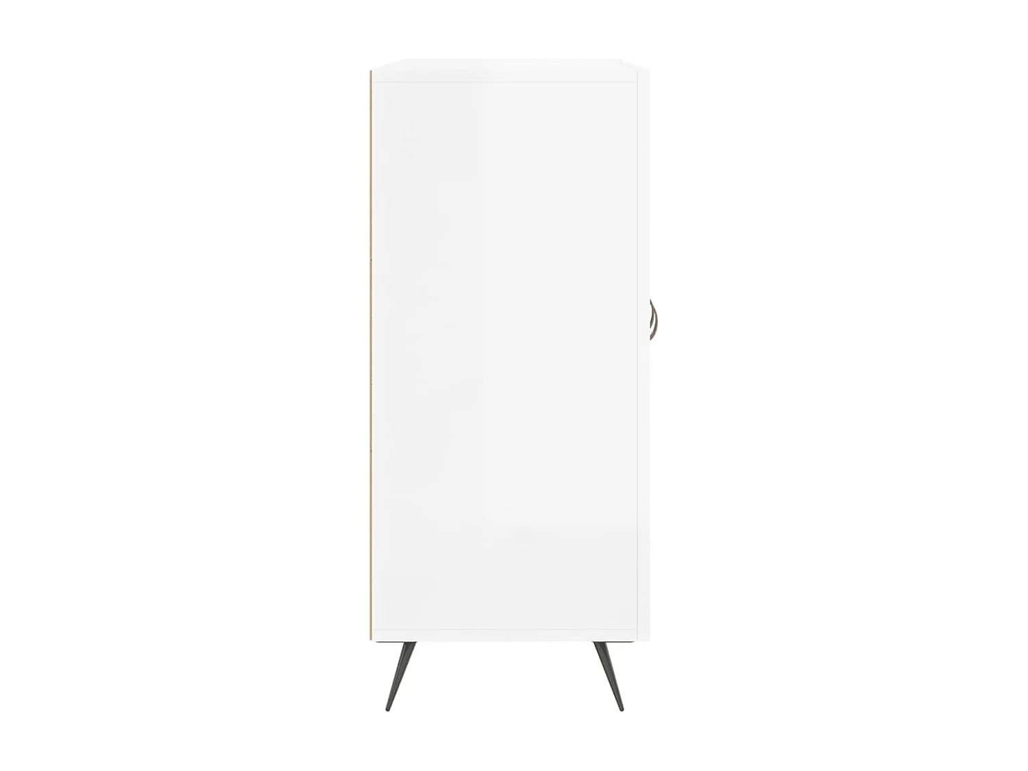 Buffet blanc brillant 90x34x80 bois d'ingénierie