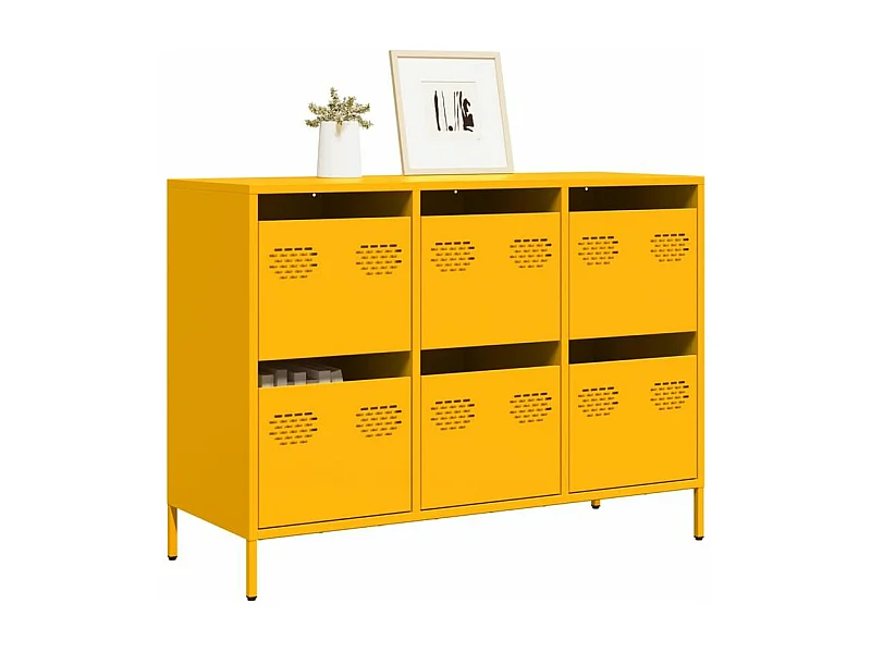 Buffet jaune moutarde 101,5x39x73,5 acier laminé à froid