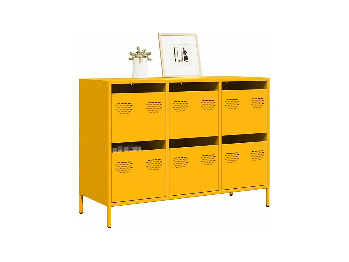 Buffet jaune moutarde 101,5x39x73,5 acier laminé à froid