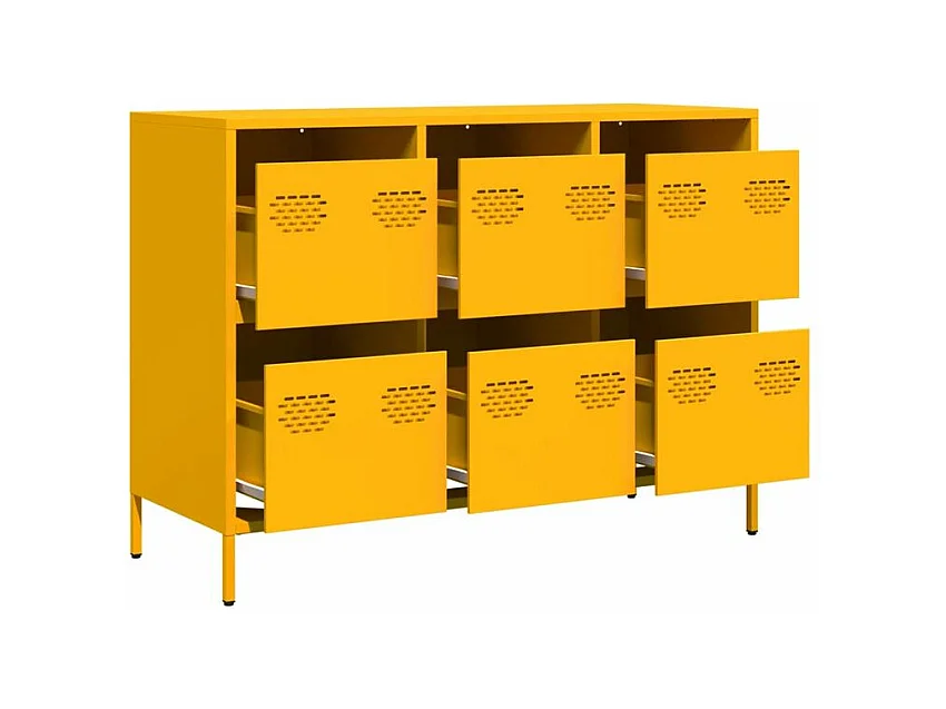Buffet jaune moutarde 101,5x39x73,5 acier laminé à froid