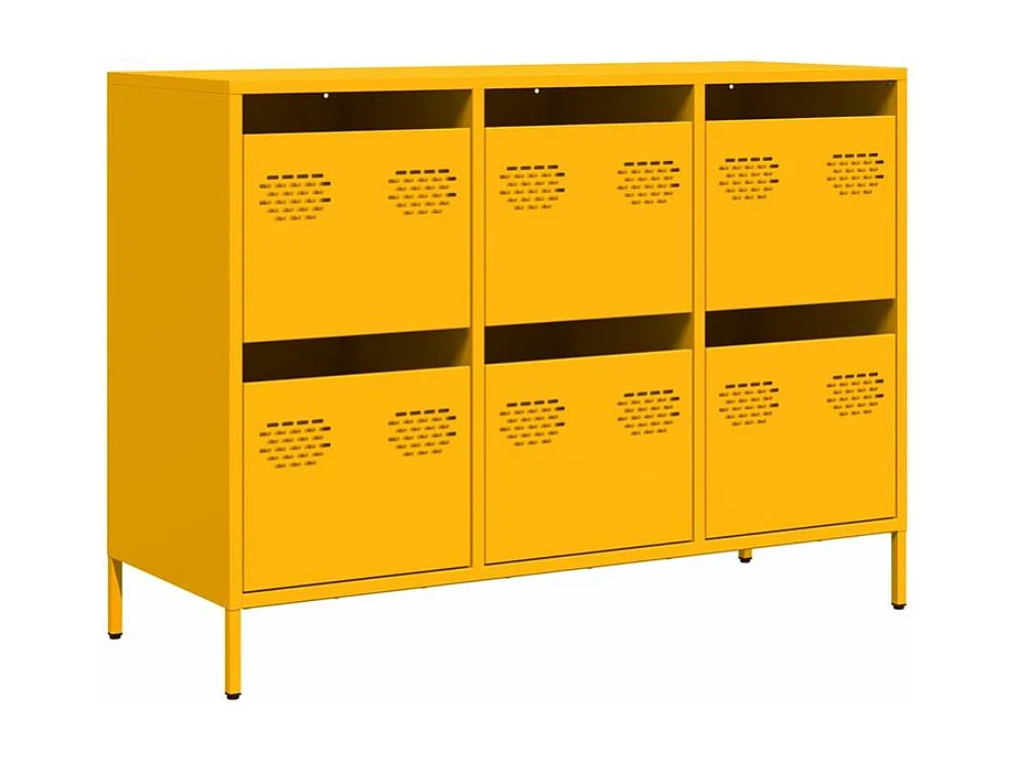 Buffet jaune moutarde 101,5x39x73,5 acier laminé à froid