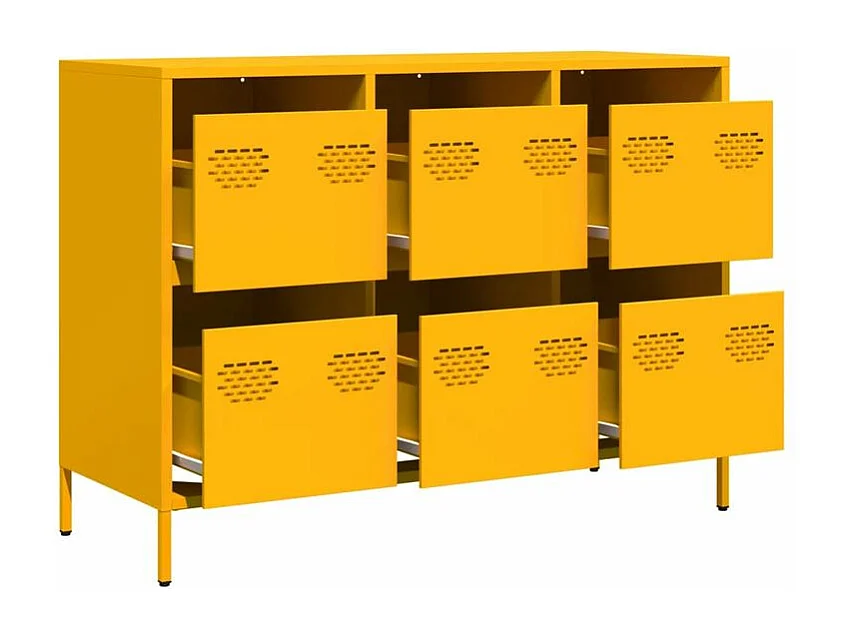 Buffet jaune moutarde 101,5x39x73,5 acier laminé à froid