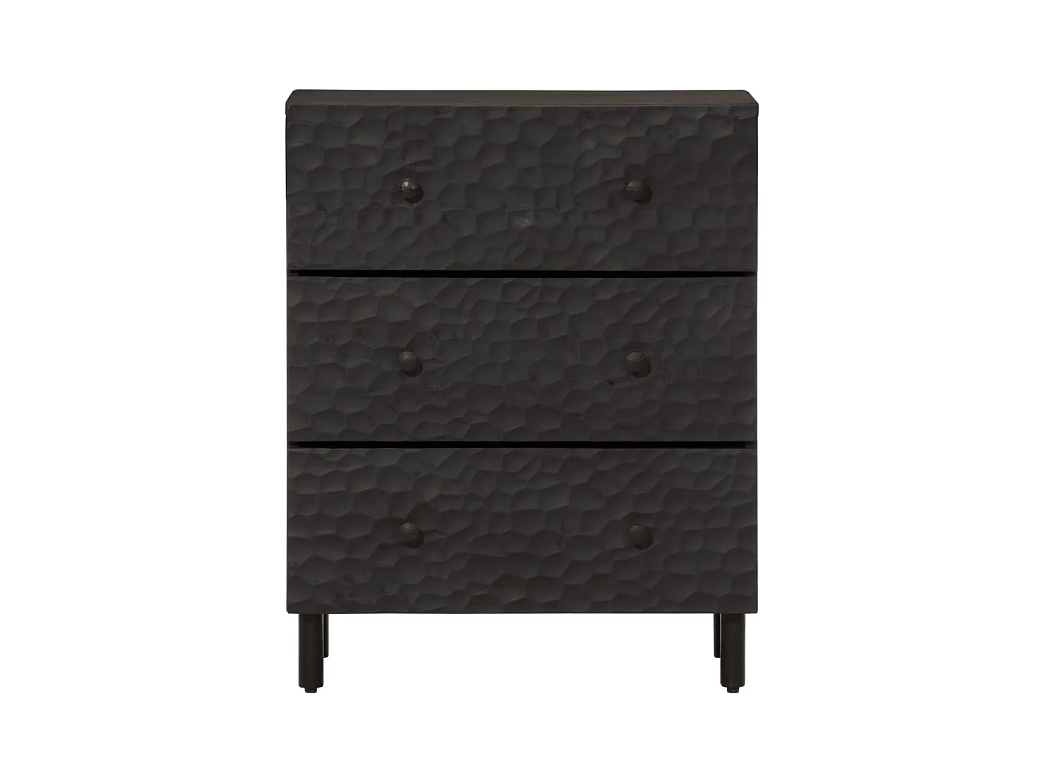 Armoire latérale noir 60x33x75 bois massif de manguier