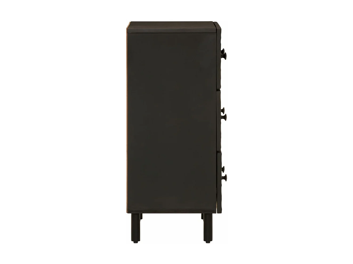 Armoire latérale noir 60x33x75 bois massif de manguier