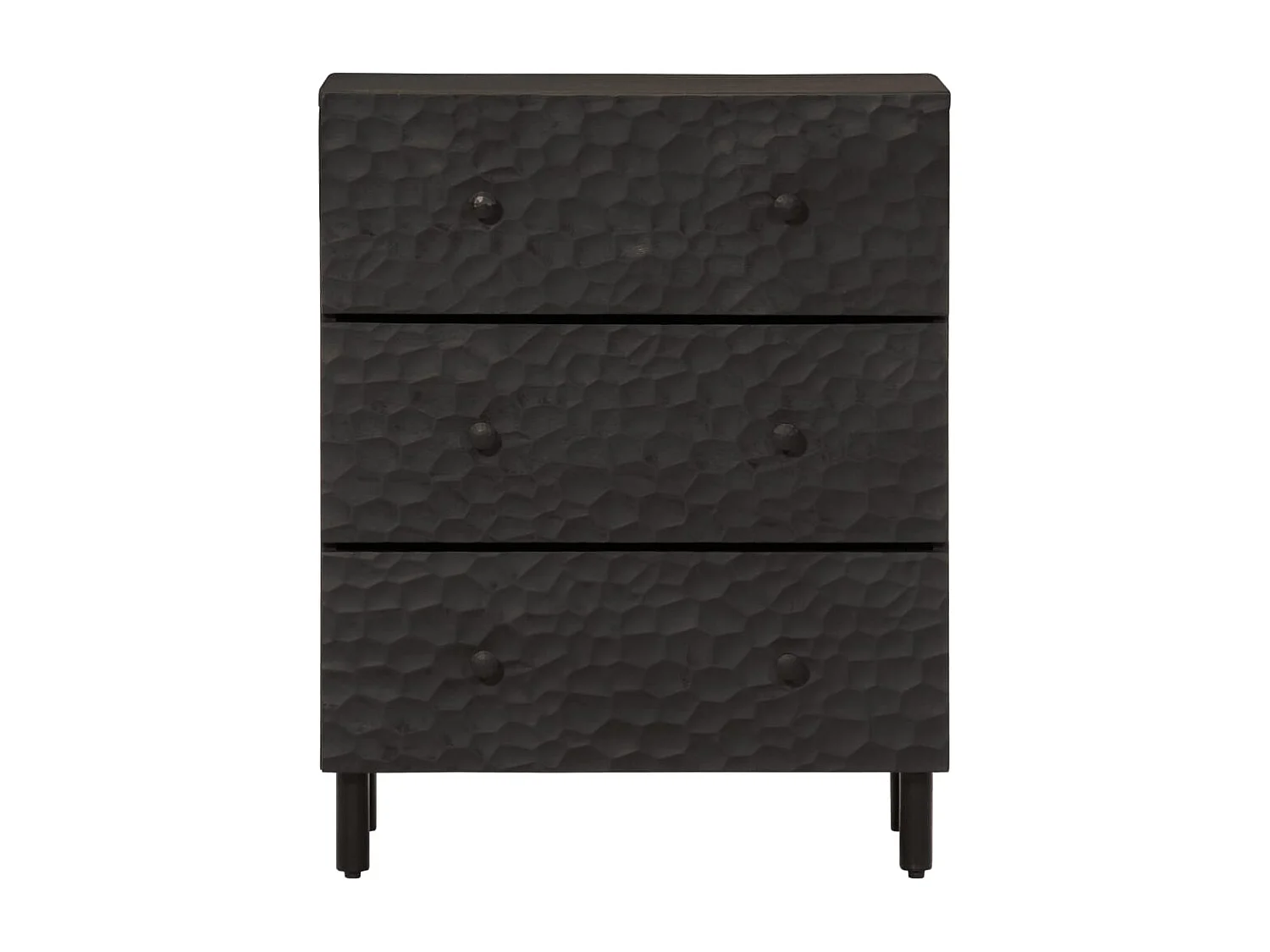 Armoire latérale noir 60x33x75 bois massif de manguier