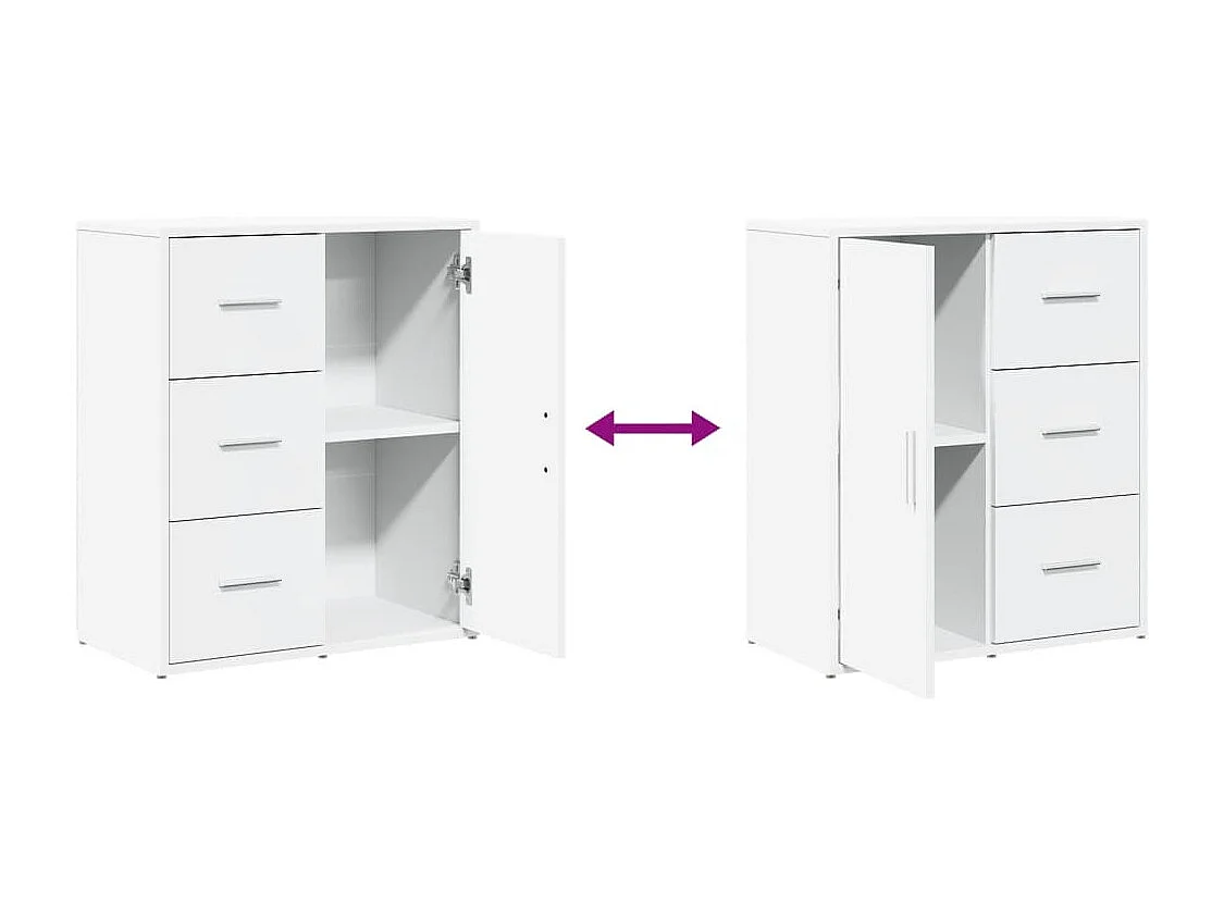 Buffets 2 pcs blanc 60x31x70 bois d'ingénierie