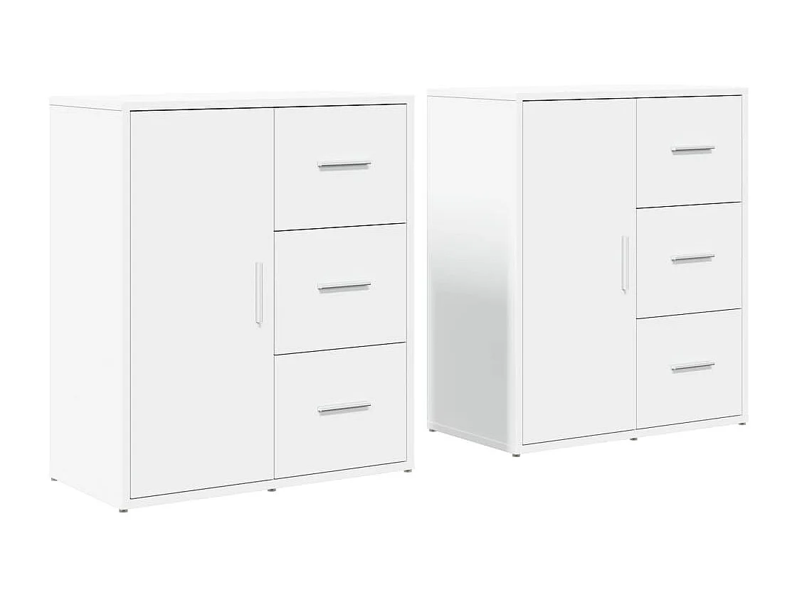 Buffets 2 pcs blanc 60x31x70 bois d'ingénierie