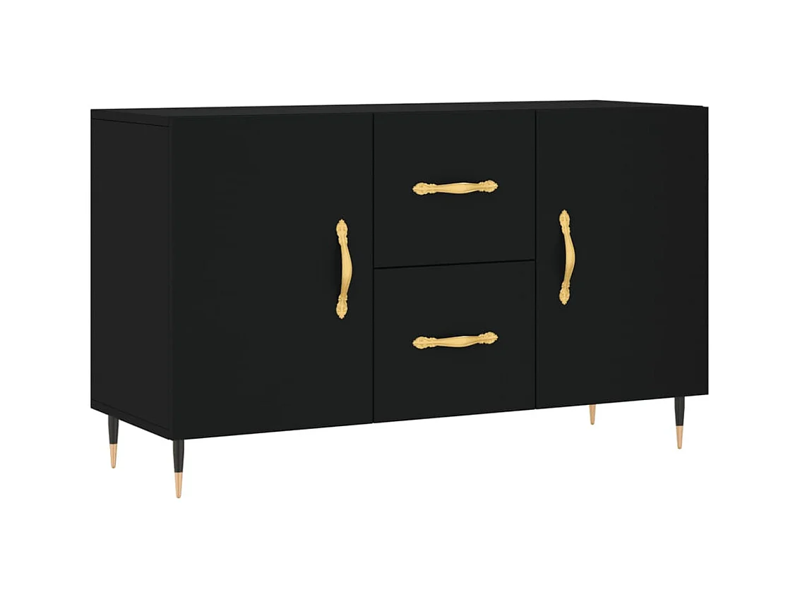 Buffet noir 100x36x60 bois d'ingénierie