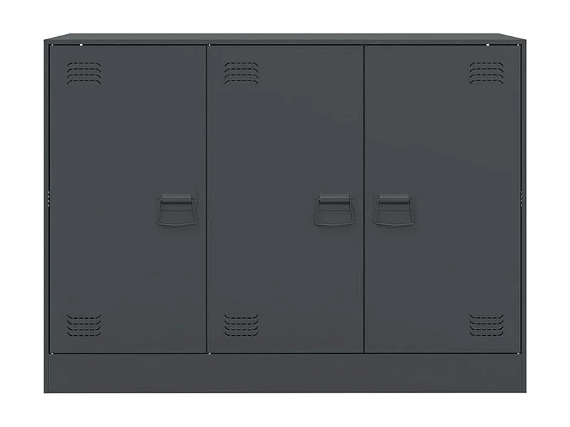 Meuble de rangement 3 portes en acier Lazard 99cm - Style Industriel-Couleur Gris anthracite