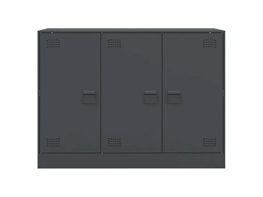 Meuble de rangement 3 portes en acier Lazard 99cm - Style Industriel-Couleur Gris anthracite