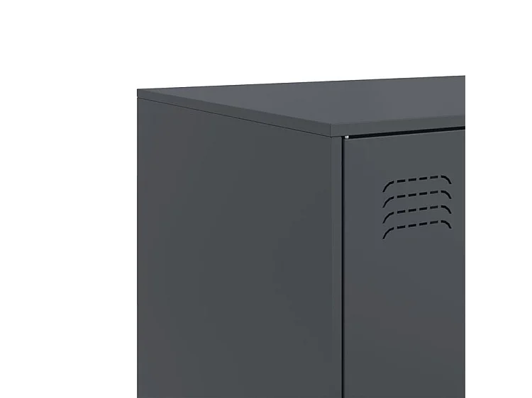Meuble de rangement 3 portes en acier Lazard 99cm - Style Industriel-Couleur Gris anthracite