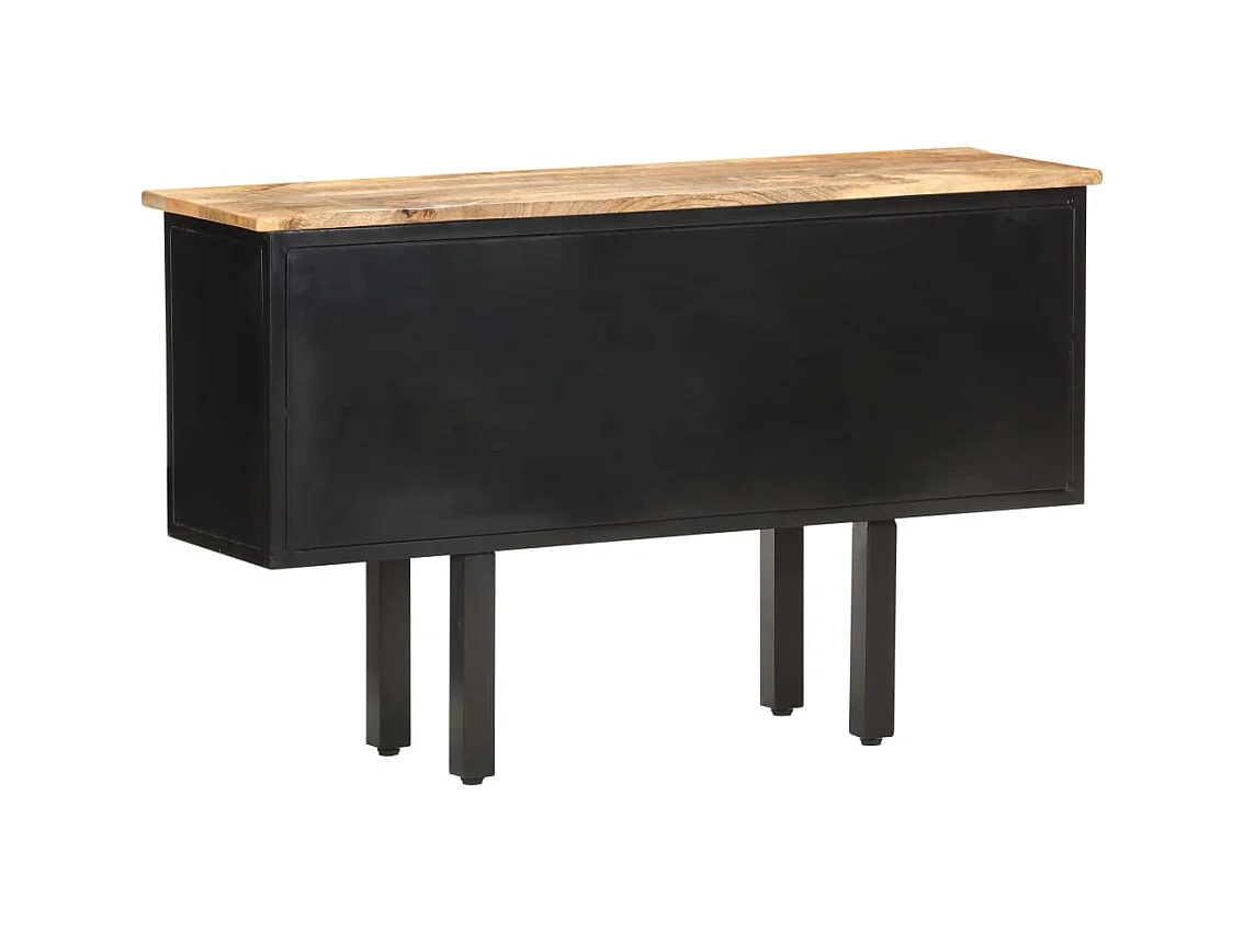 Buffet 110x30x65 Bois de manguier massif brut et acier