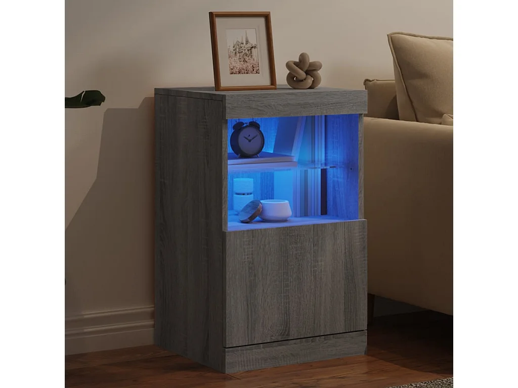 Buffet avec lumières LED sonoma gris 41x37x67