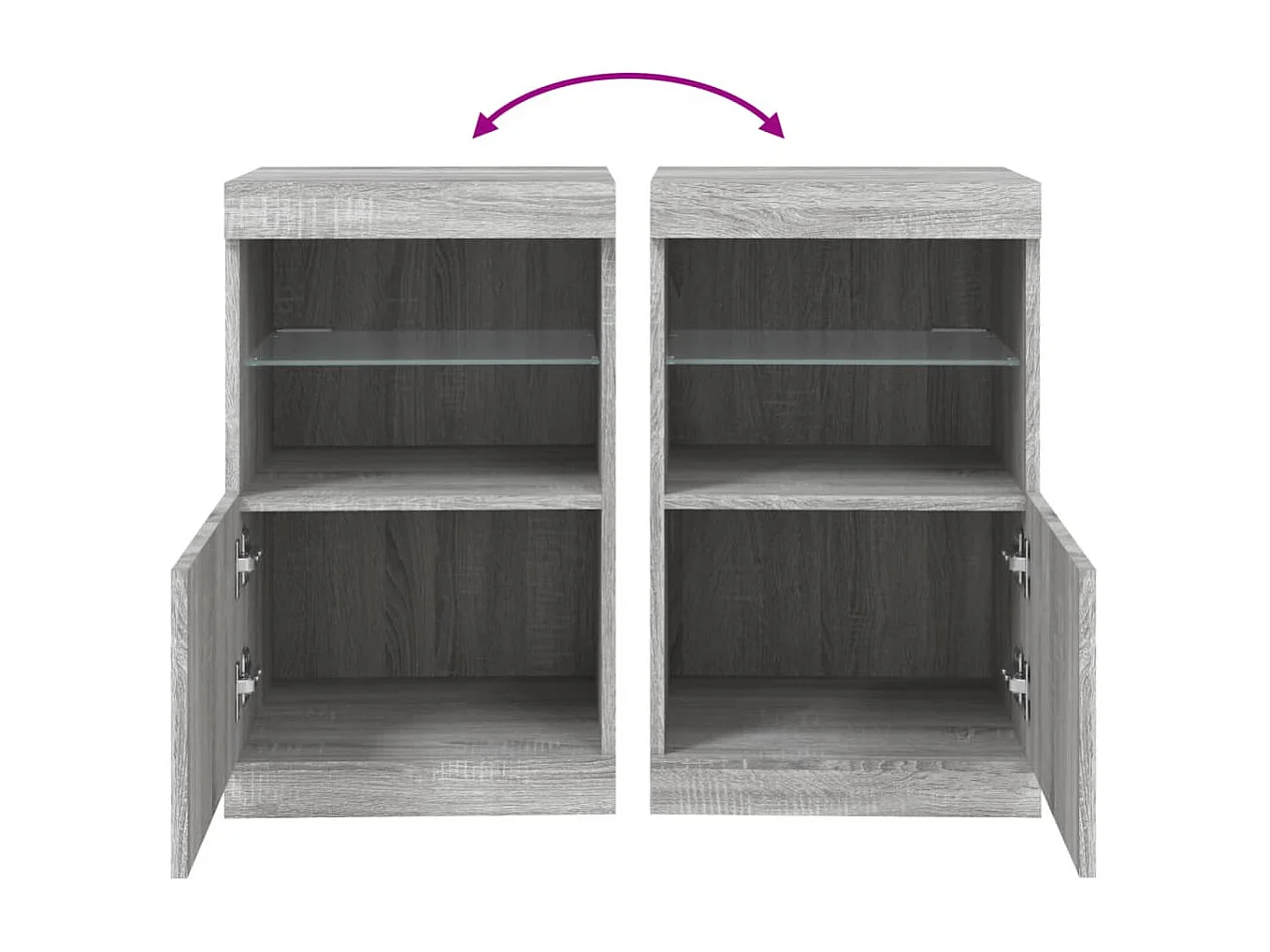 Buffet avec lumières LED sonoma gris 41x37x67