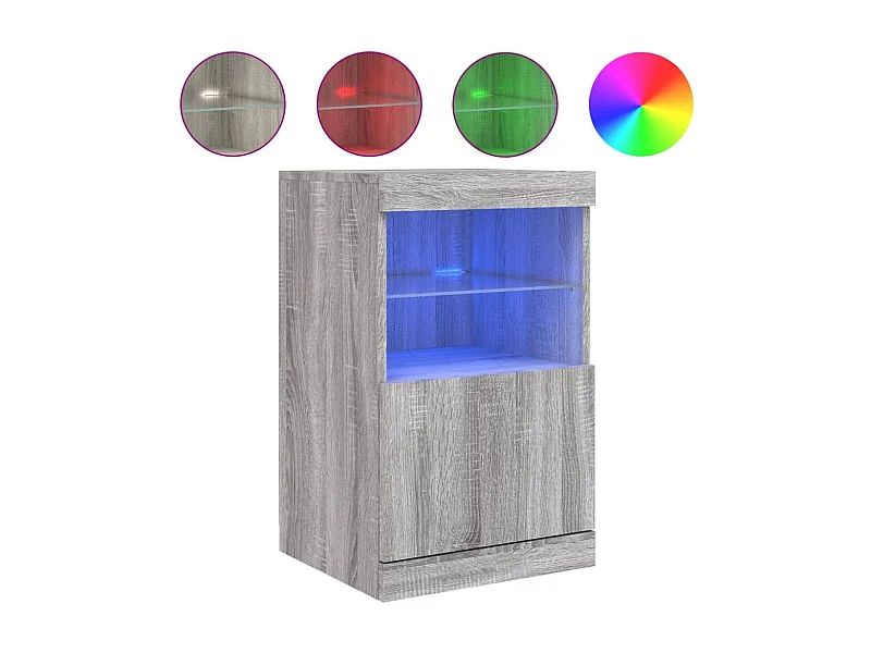 Buffet avec lumières LED sonoma gris 41x37x67