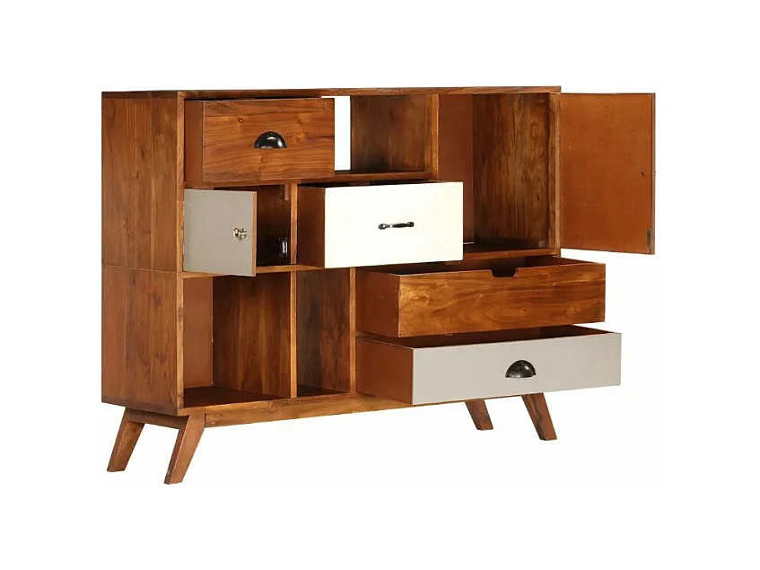 Buffet 2 portes 4 tiroirs sesham massif foncé Guil