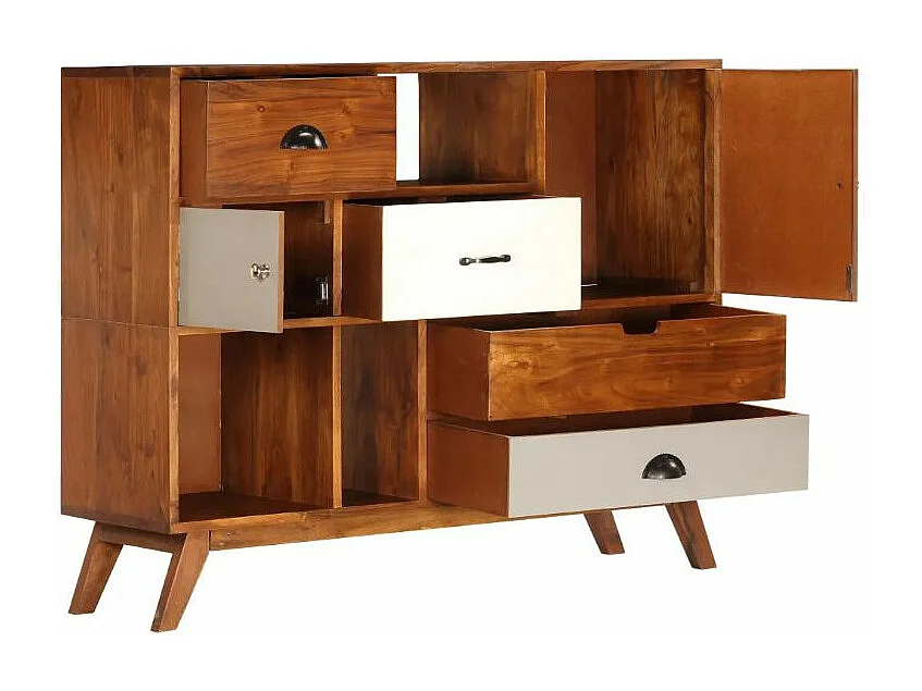 Buffet 2 portes 4 tiroirs sesham massif foncé Guil