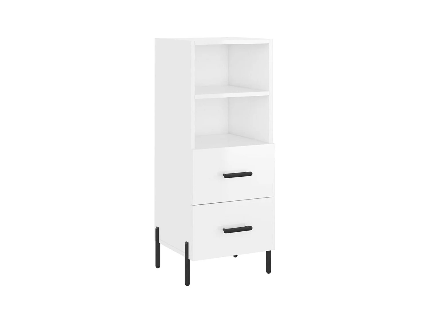 Buffet Blanc brillant 34,5x34x90 Bois d'ingénierie