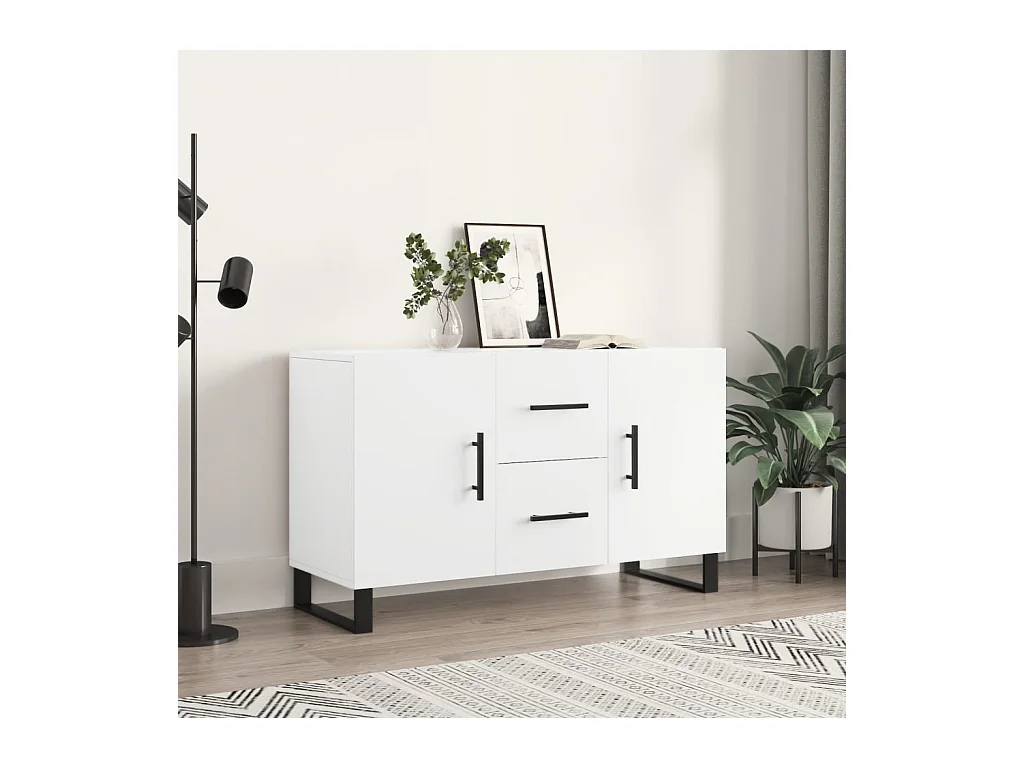 Buffet blanc 100x36x60 bois d'ingénierie