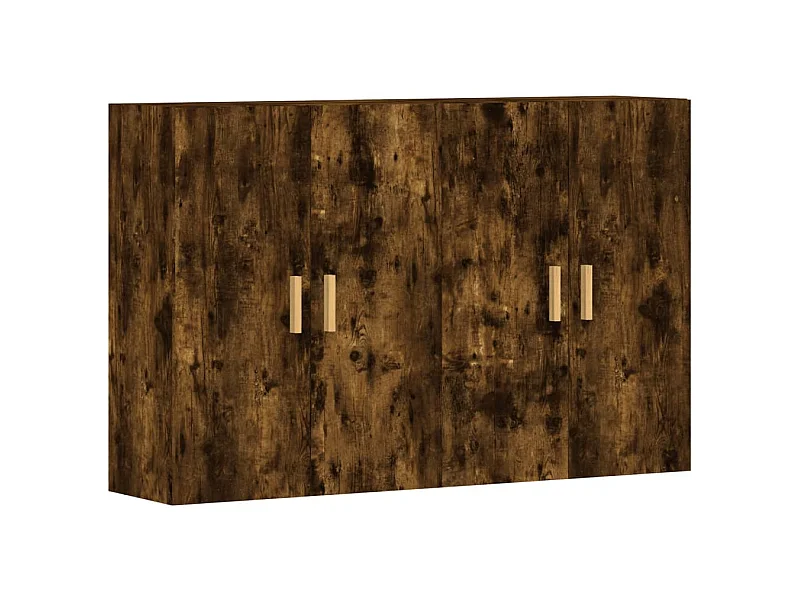 Armoires murales 2 pcs chêne fumé bois d'ingénierie