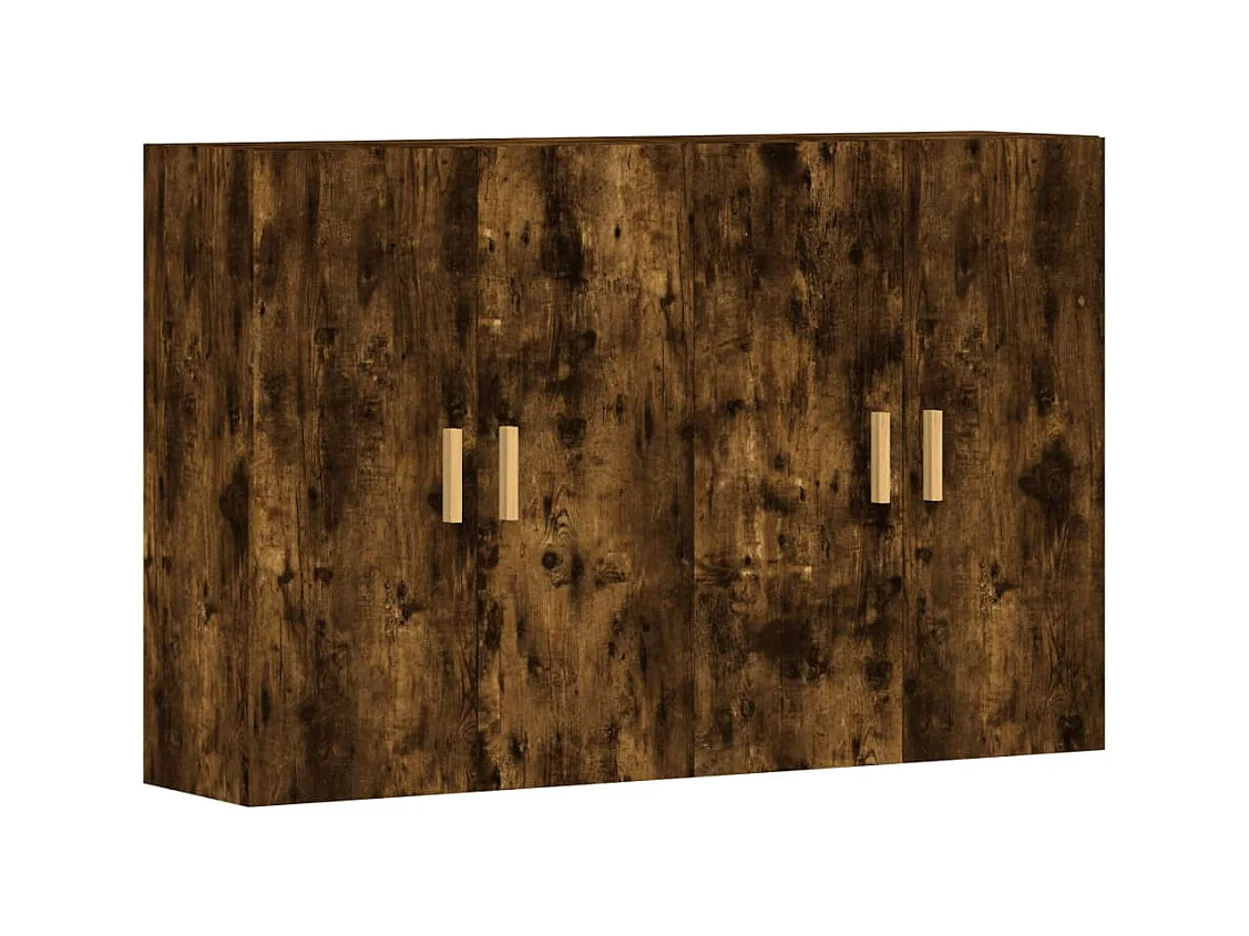 Armoires murales 2 pcs chêne fumé bois d'ingénierie