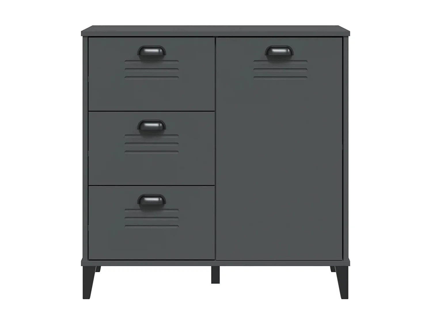 Buffet VIKEN gris anthracite 80x40x80 bois massif de pin