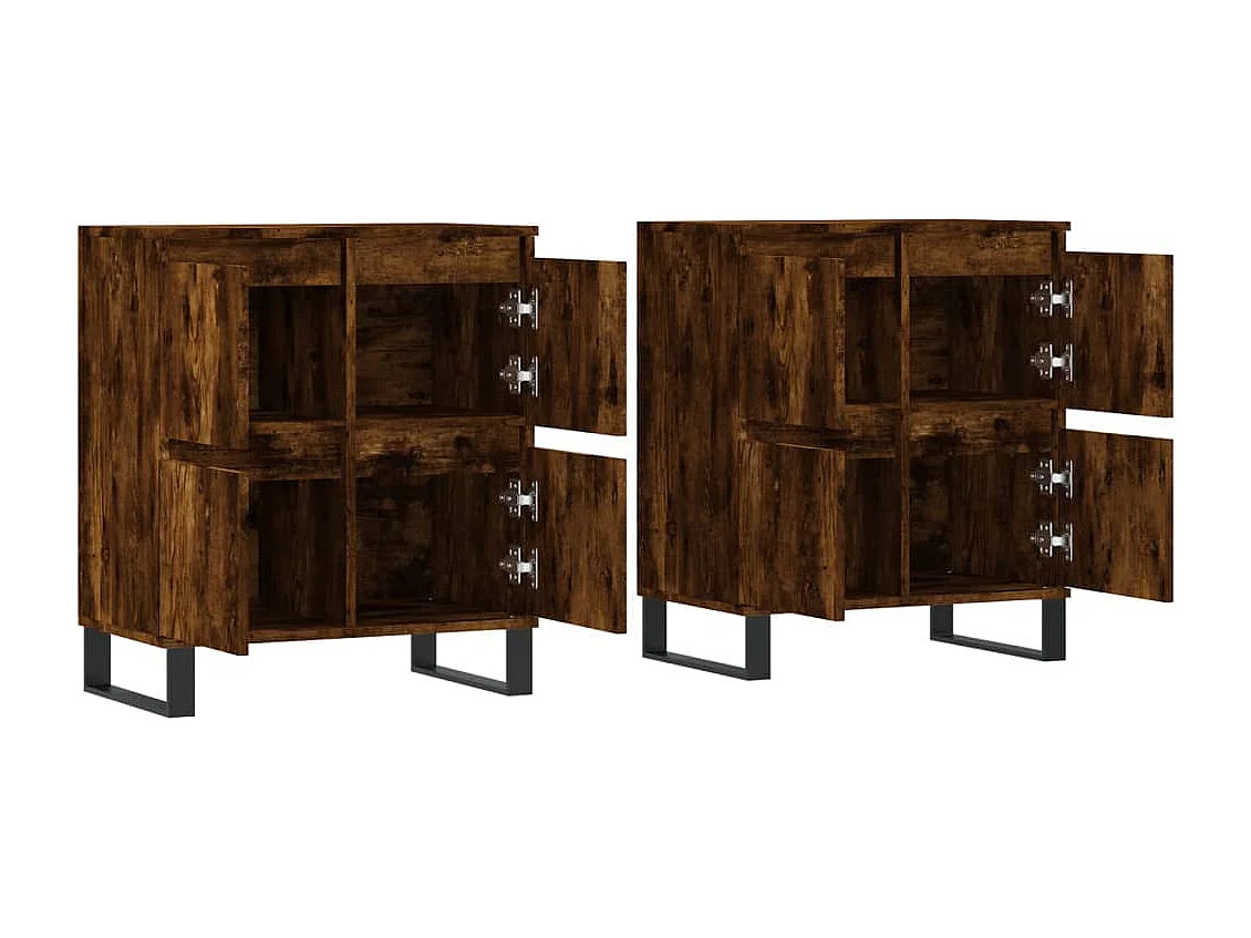 Buffets 2 pcs chêne fumé bois d'ingénierie