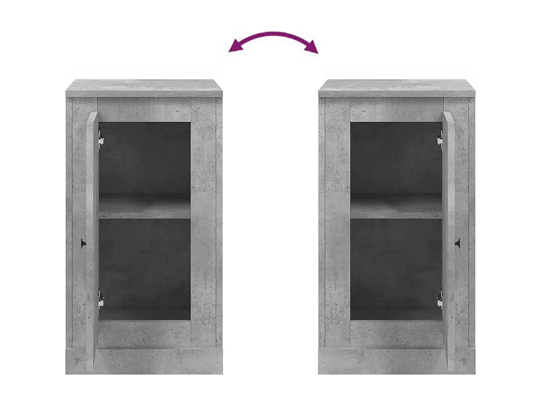 Buffet gris béton 37,5x35,5x67,5 bois d'ingénierie