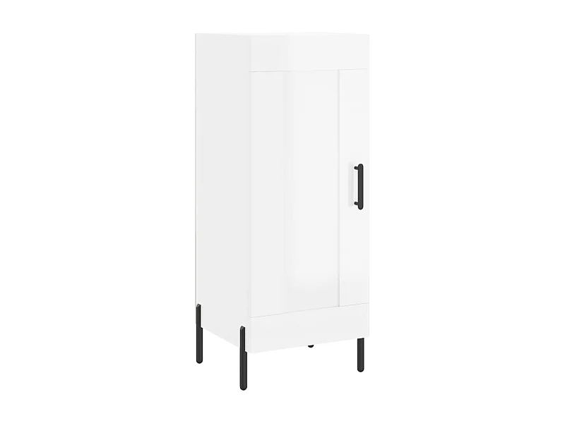 Buffet Blanc brillant 34,5x34x90 Bois d'ingénierie