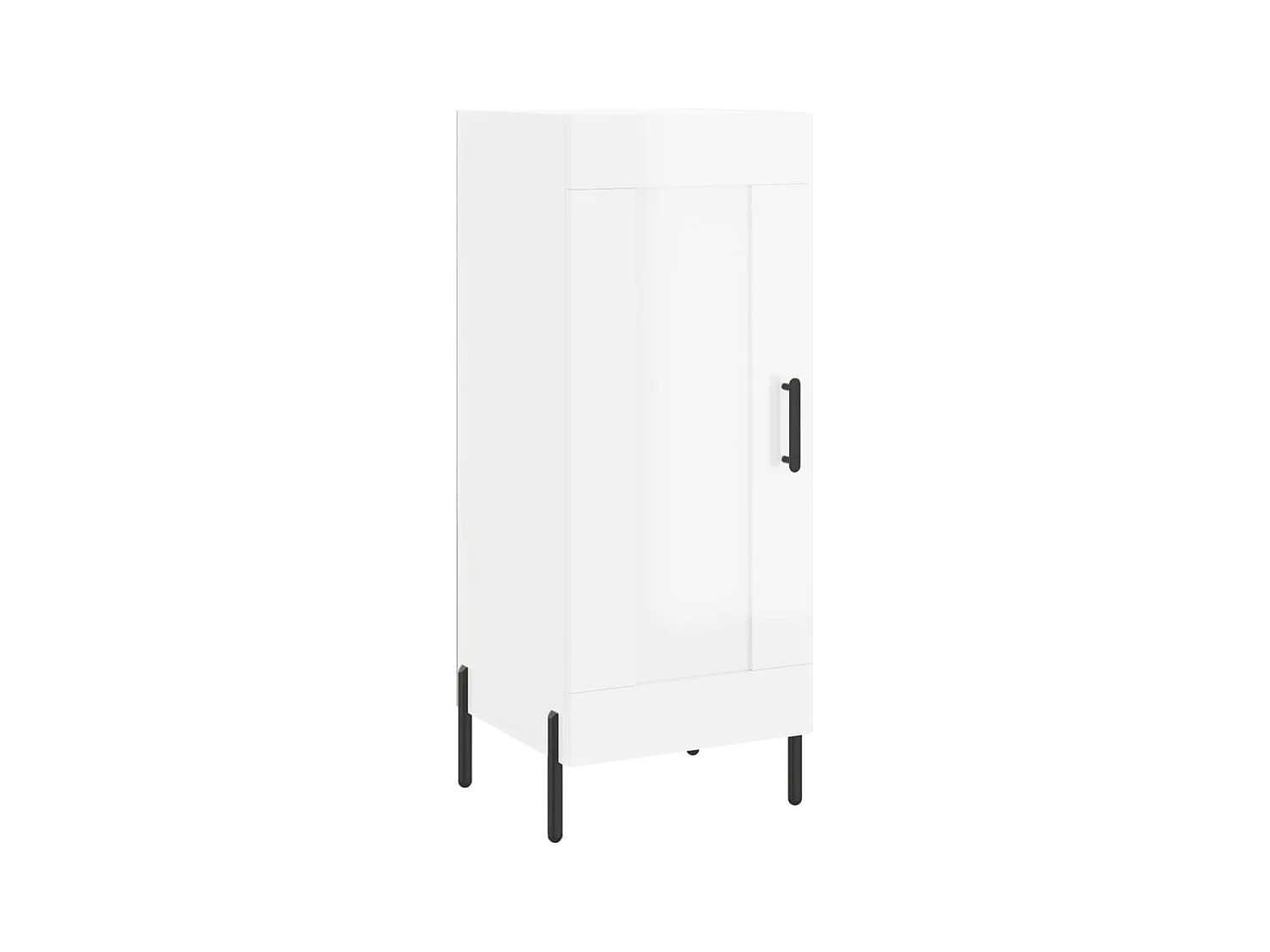 Buffet Blanc brillant 34,5x34x90 Bois d'ingénierie