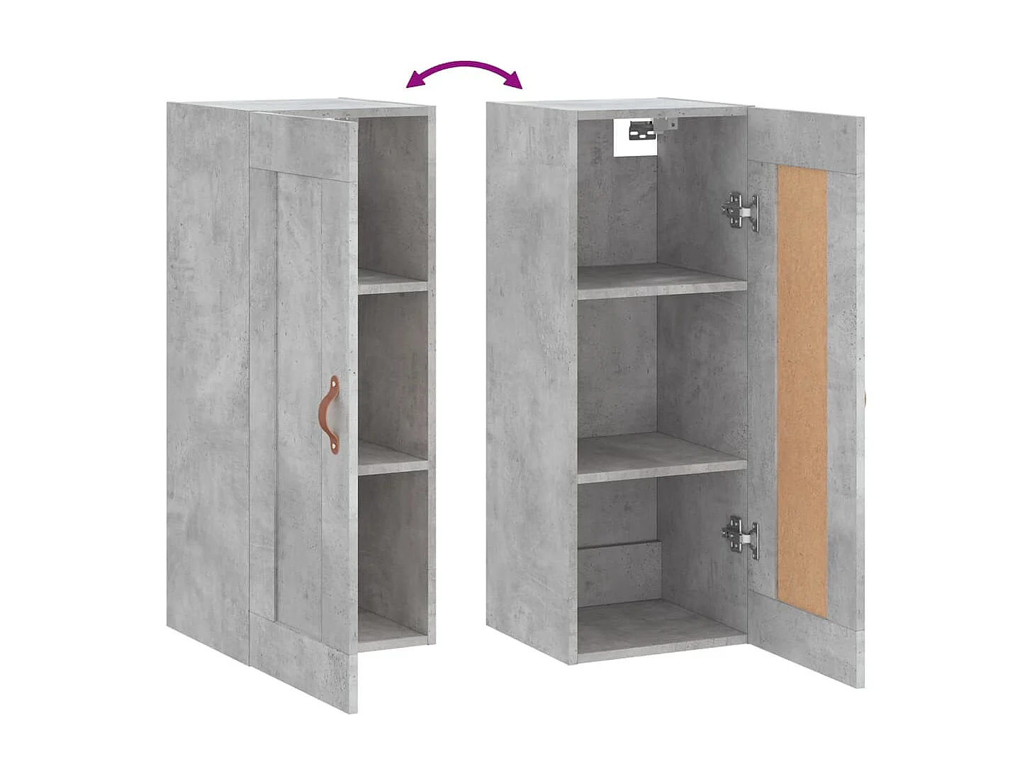 Armoire murale gris béton 34,5x34x90 bois d'ingénierie