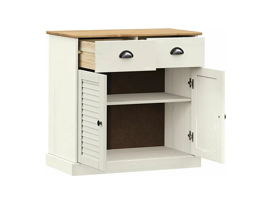 Buffet avec tiroirs VIGO 78x40x75 blanc bois massif de pin