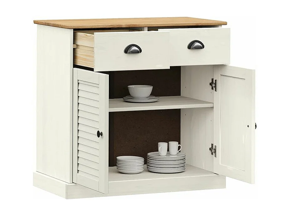 Buffet avec tiroirs VIGO 78x40x75 blanc bois massif de pin