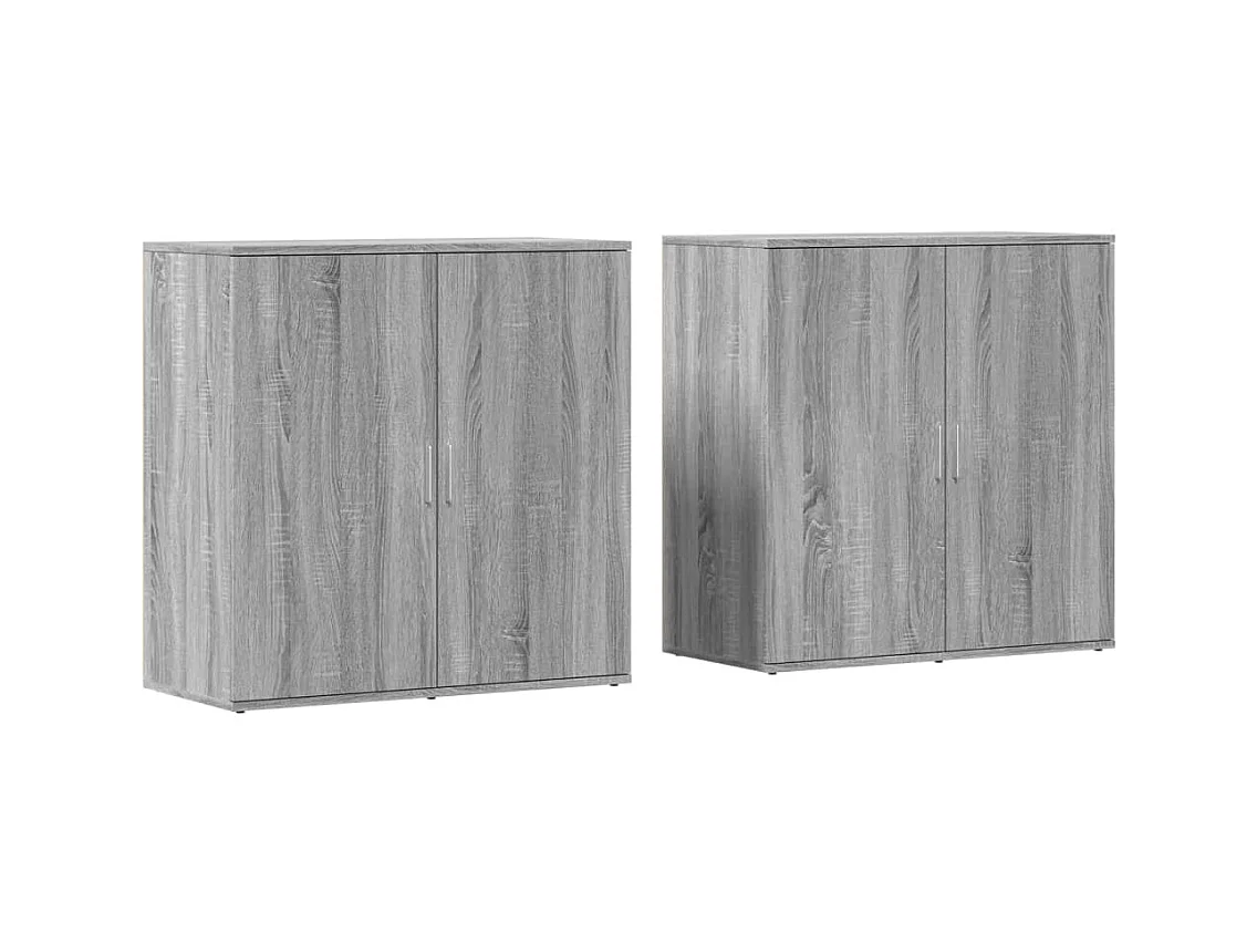 Buffets 2 pcs sonoma gris 79x38x80 bois d'ingénierie
