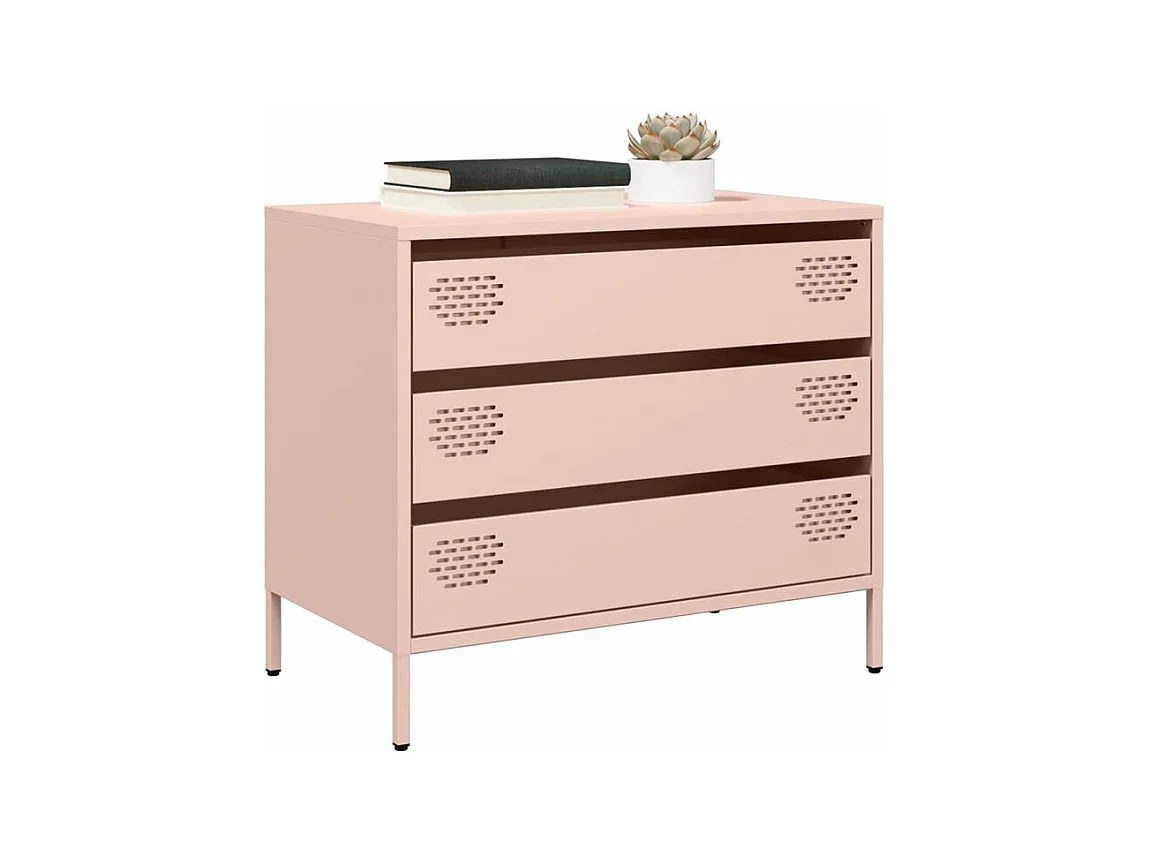 Buffet rose 68x39x58,5 acier laminé à froid