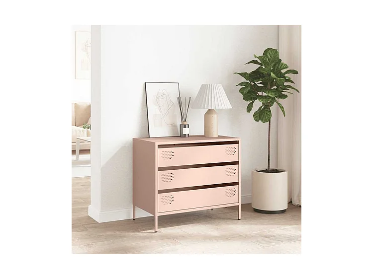 Buffet rose 68x39x58,5 acier laminé à froid