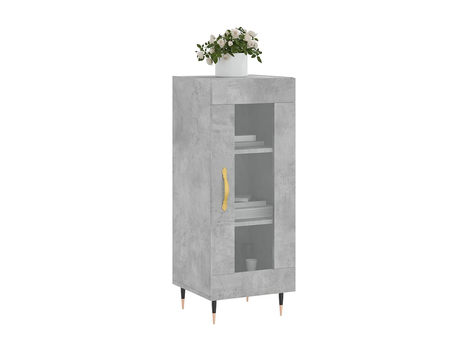 Buffet Gris béton 34,5x34x90 Bois d'ingénierie
