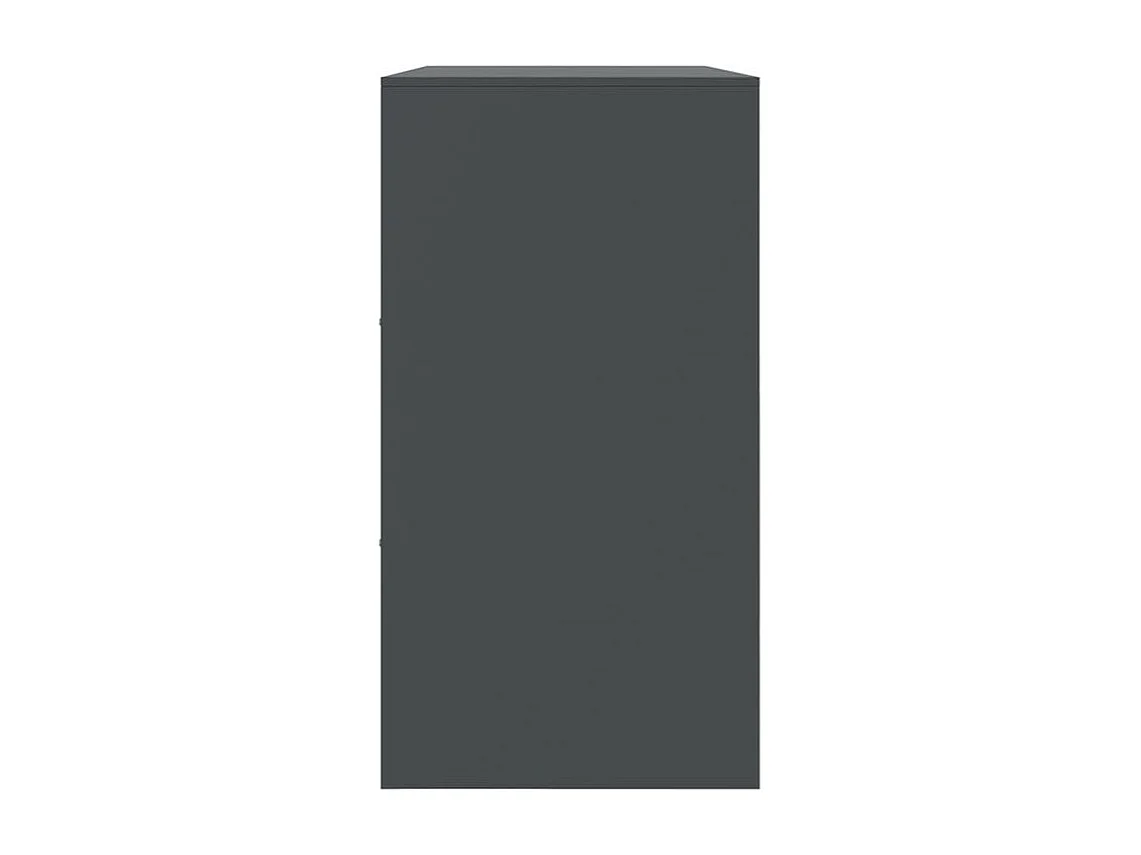 Meuble de rangement 3 portes 3 niches en acier Lazard 99cm - Style Industriel-Couleur Gris anthracite