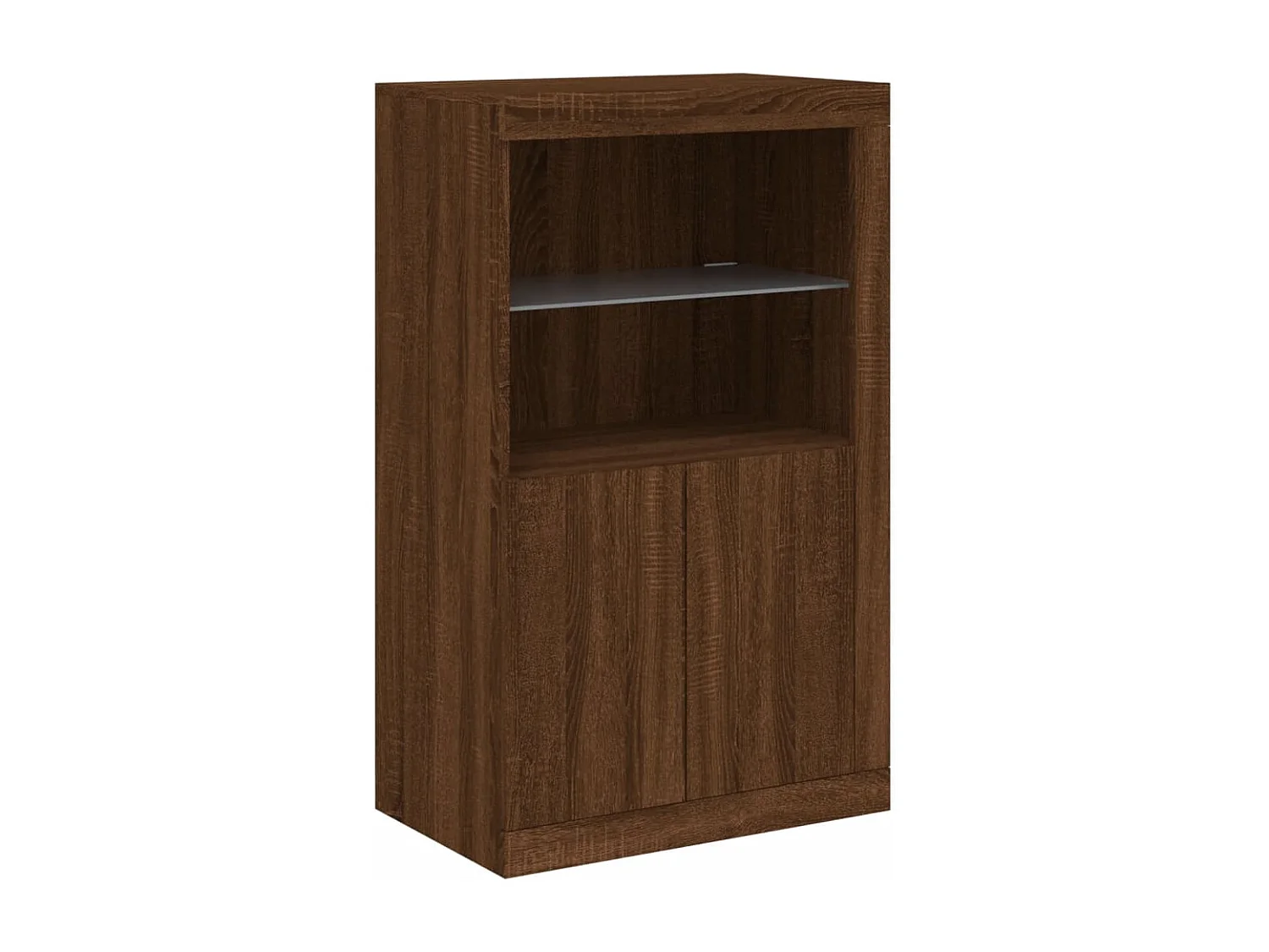 Buffet avec lumières LED chêne marron 181,5x37x100