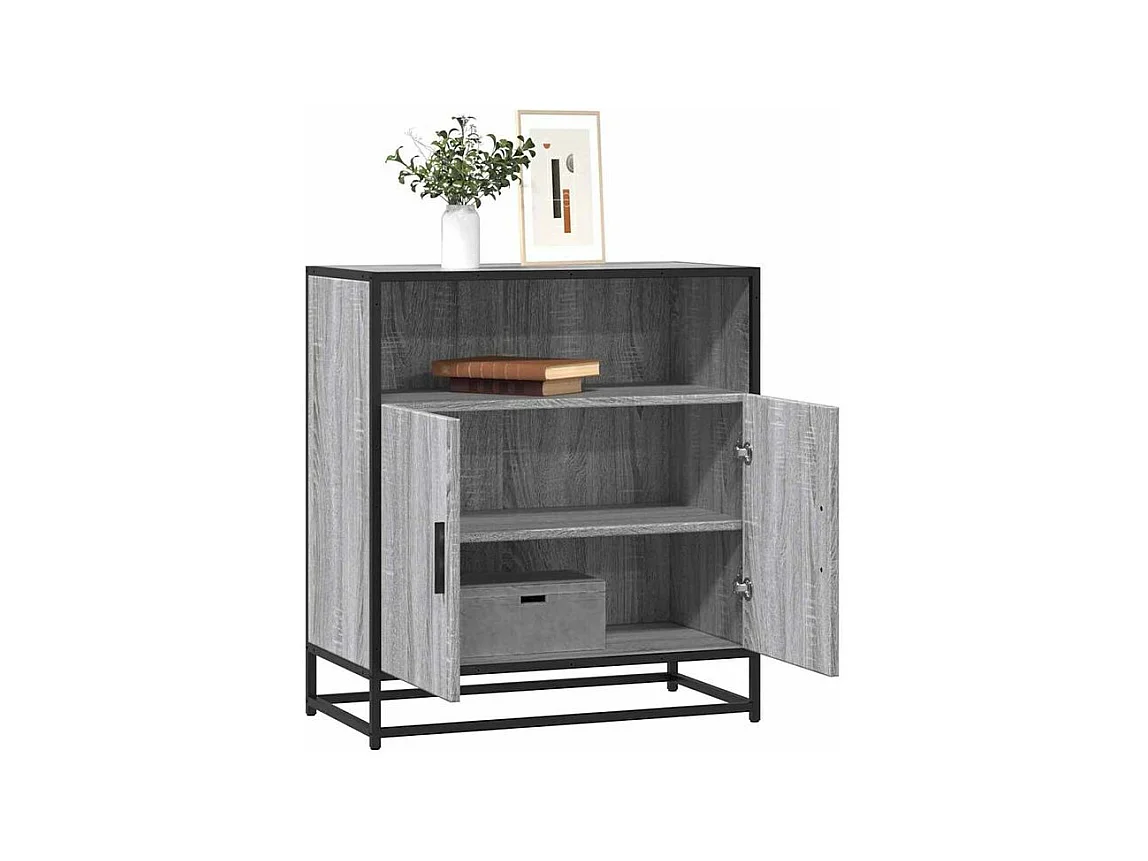 Buffet sonoma gris 68x35x76 bois d'ingénierie