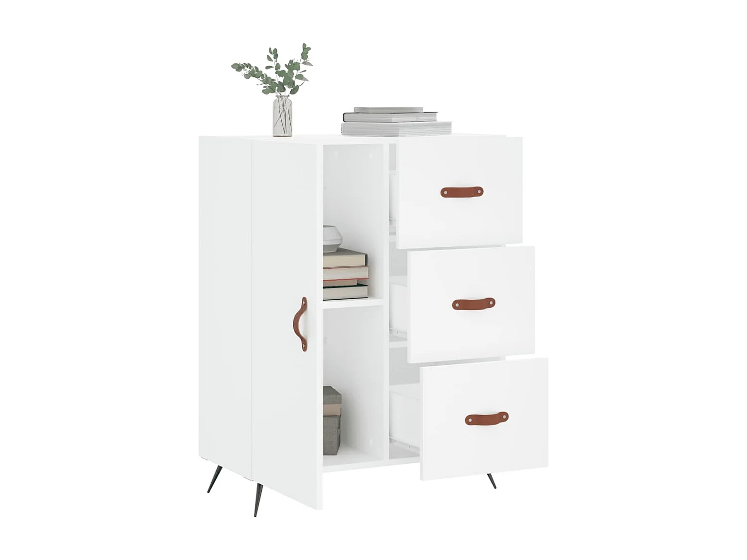 Buffet blanc 69,5x34x90 bois d'ingénierie