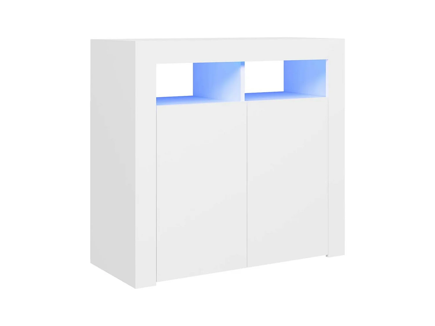 Buffet avec lumières LED Blanc 80x35x75